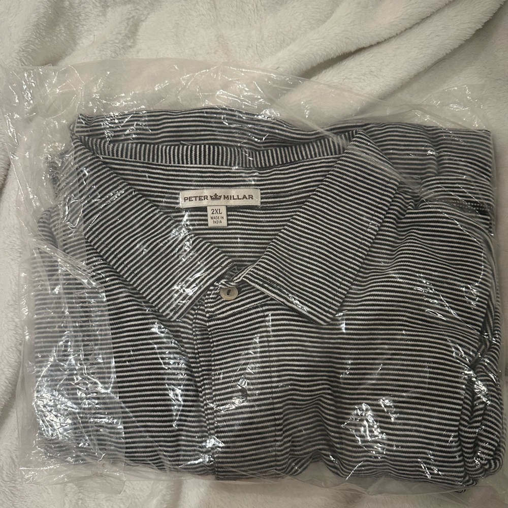 Peter Millar brand new polo navy and white size XXL